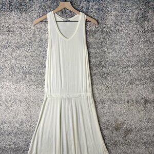 James Perse Dress Womens 2 White Tank Maxi Sleeveless Lightweight Summer Beach